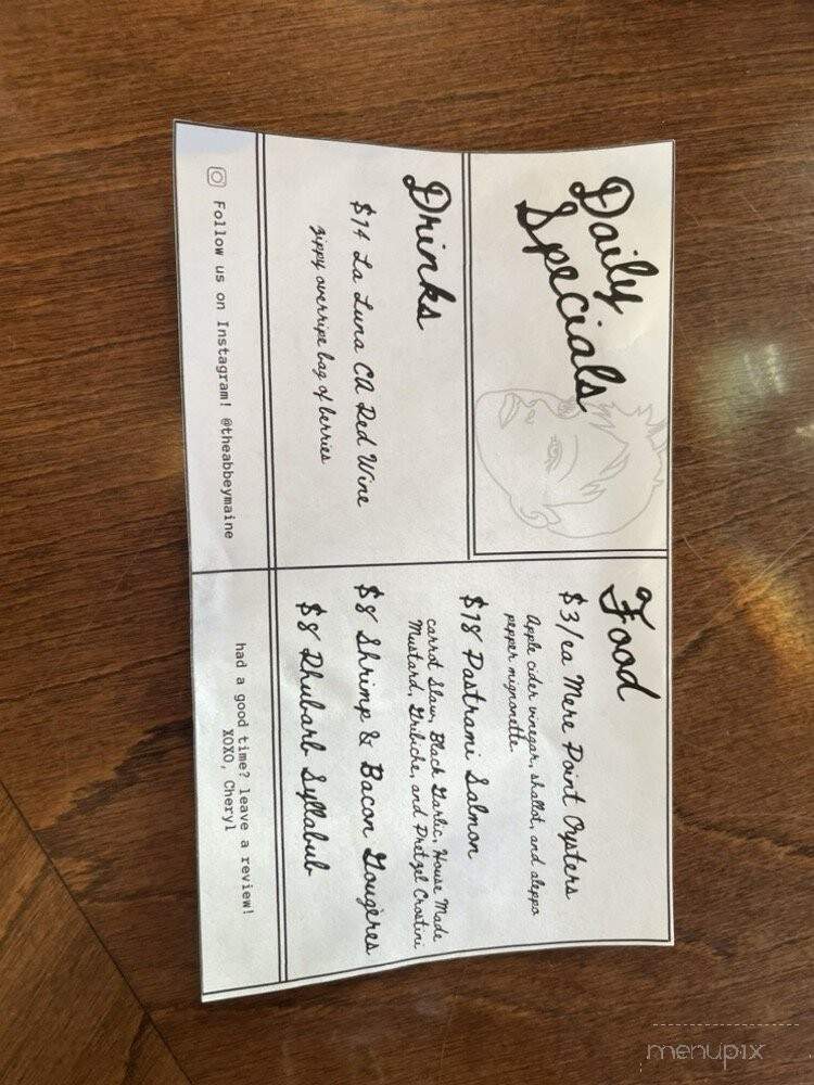 The Abbey - Brunswick, ME menu_pic