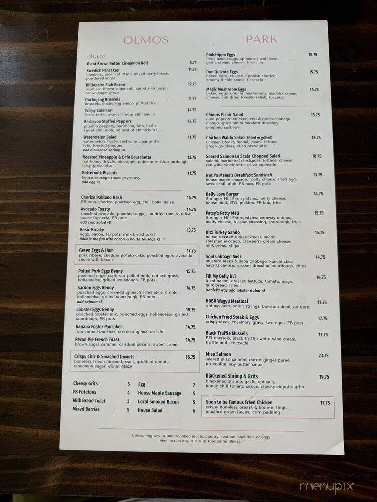 Full Belly - Olmos Park, TX menu_pic
