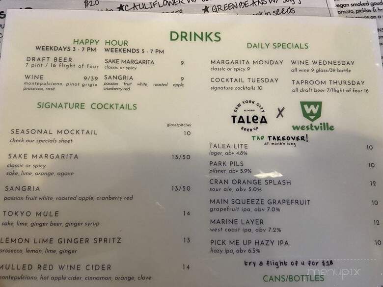 Westville - New York, NY menu_pic