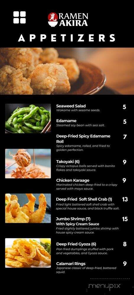 Ramen Akira - Los Angeles, CA menu_pic