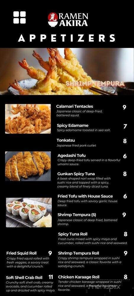 Ramen Akira - Los Angeles, CA menu_pic