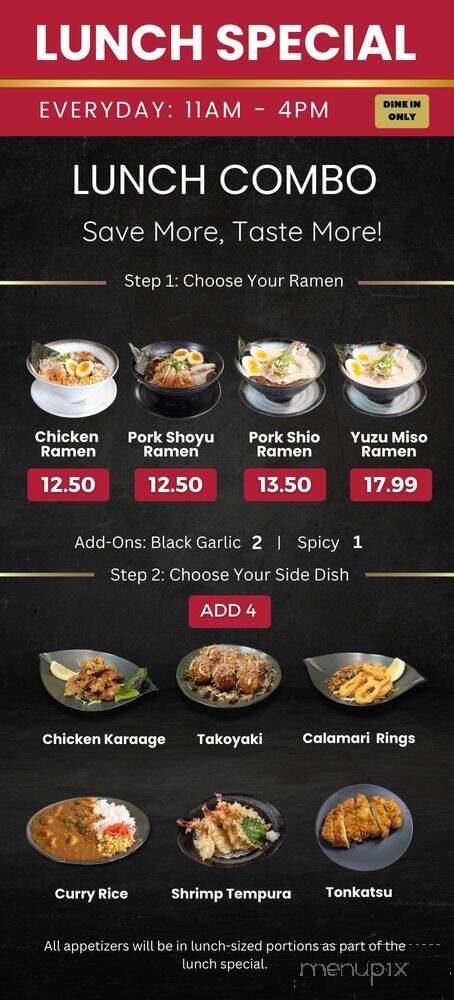 Ramen Akira - Los Angeles, CA menu_pic