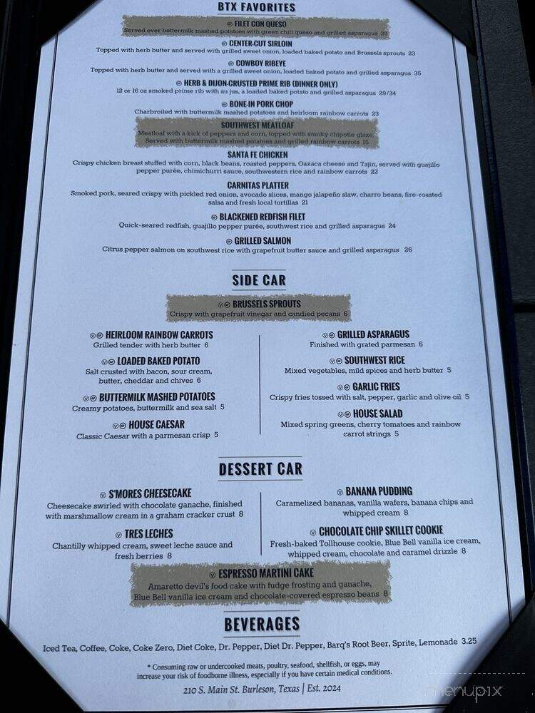 Station 330 - Burleson, TX menu_pic