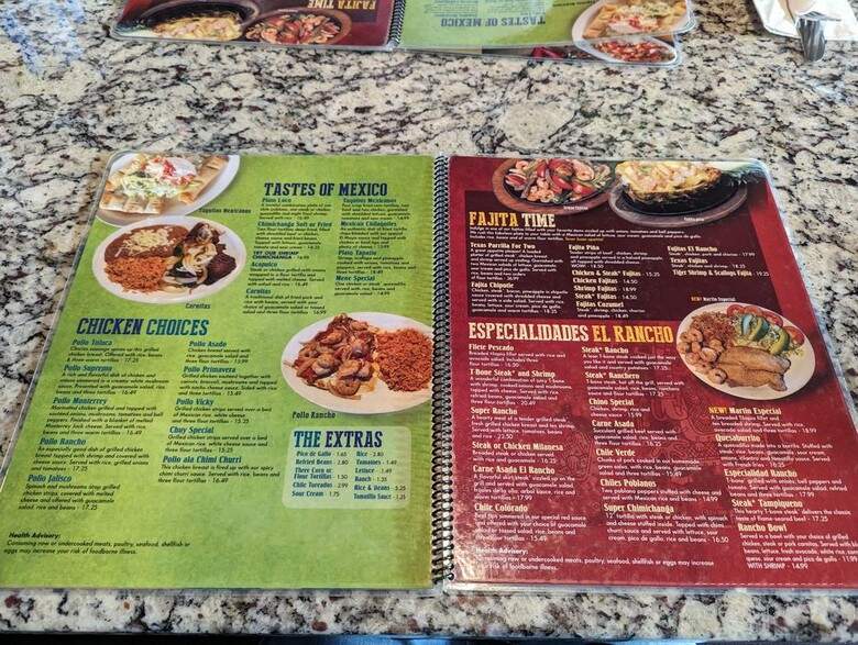 El Rancho - Ludington, MI menu_pic