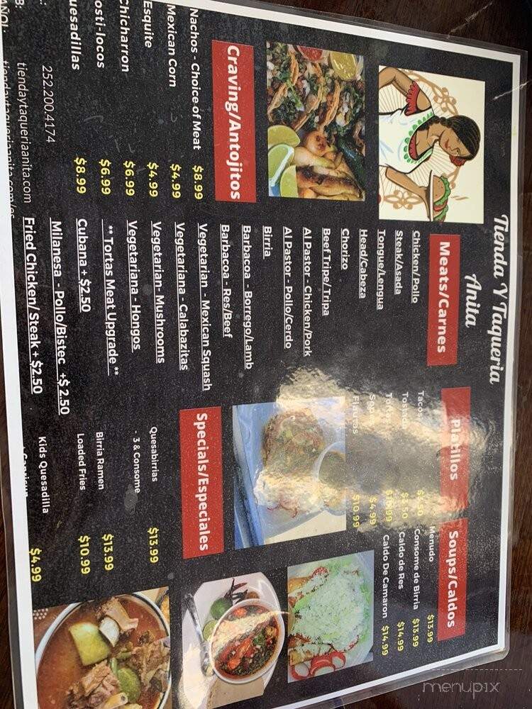 Tienda Y Taqueria Anita - Rocky Mount, NC menu_pic