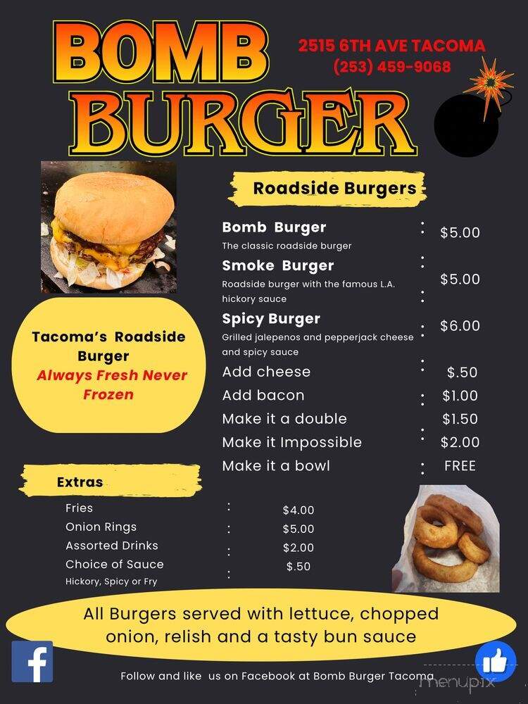 Bomb Burger Tacoma - Tacoma, WA menu_pic