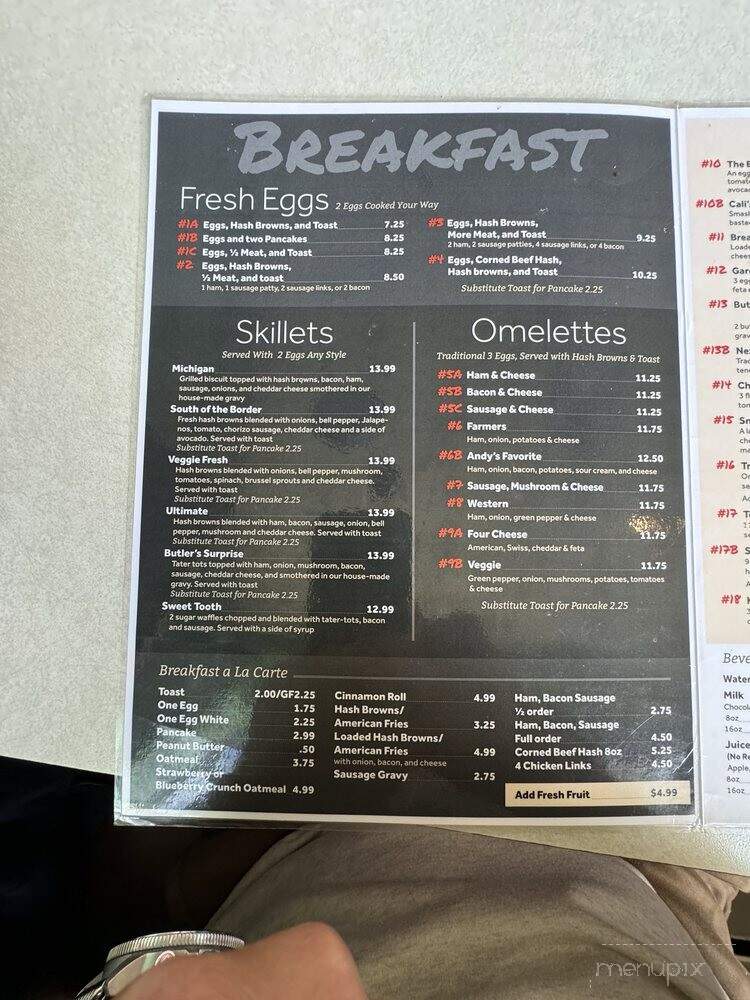 Butler's Breakfast and Lunch - Kalamazoo, MI menu_pic
