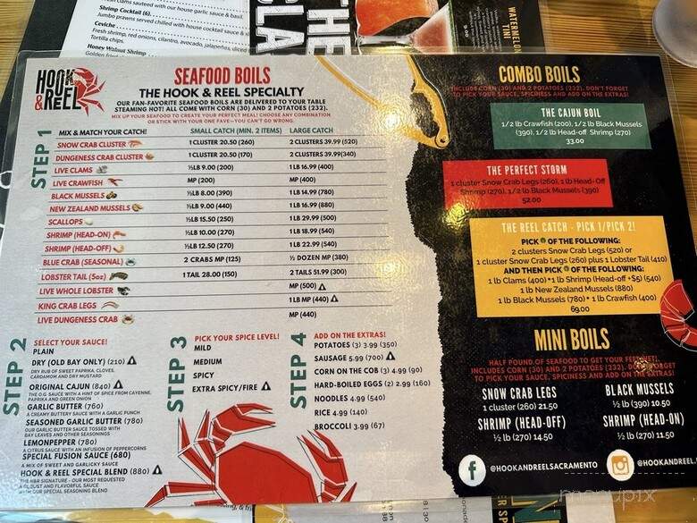 Hook & Reel Seafood - Sacramento, CA menu_pic