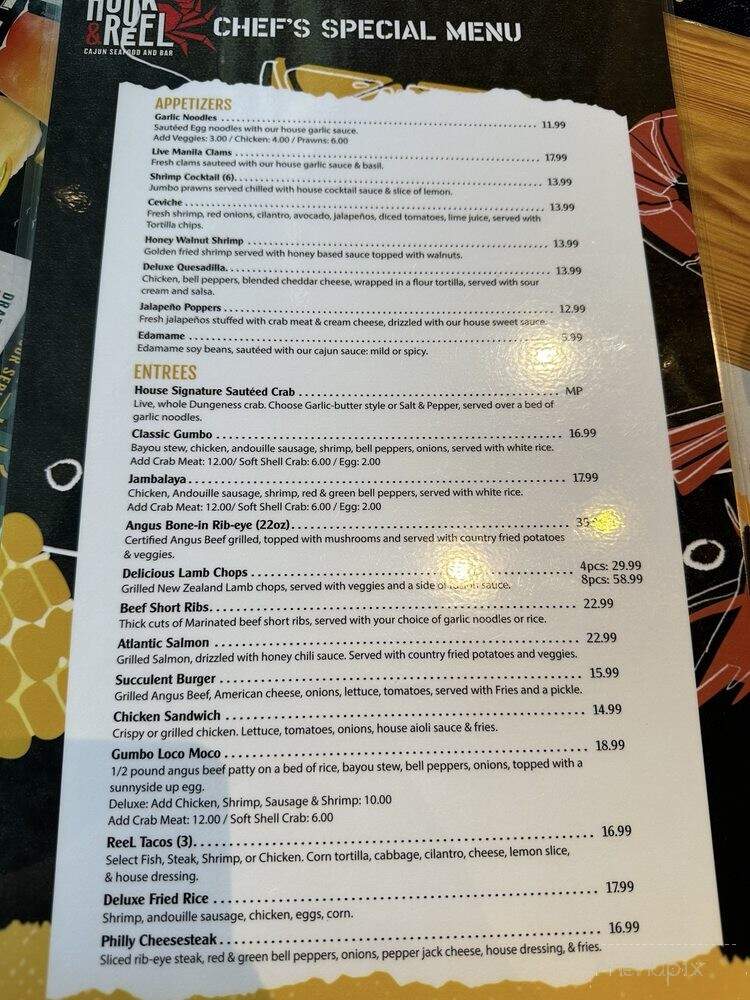Hook & Reel Seafood - Sacramento, CA menu_pic