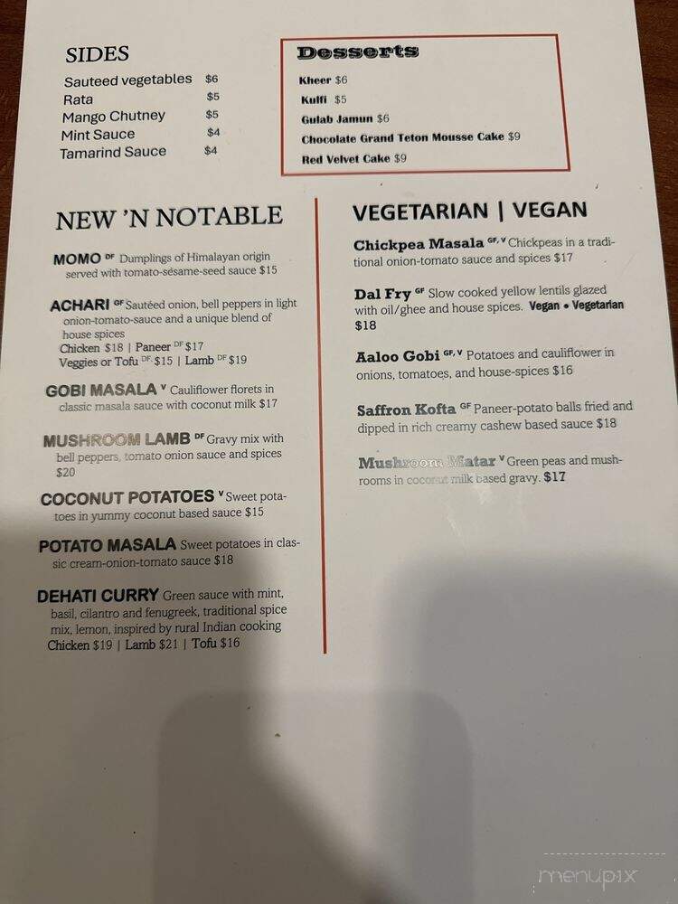 Saffron Indian Fusion Flair - Littleton, CO menu_pic
