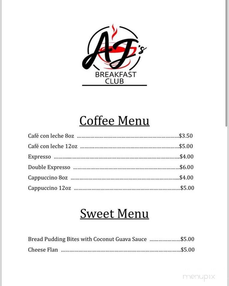 AJ's Breakfast Club - Seminole, FL menu_pic