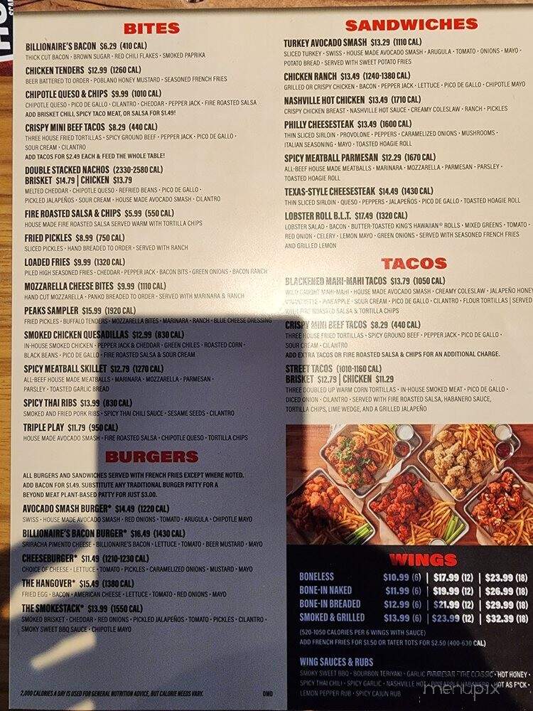 Twin Peaks - Doral, FL menu_pic