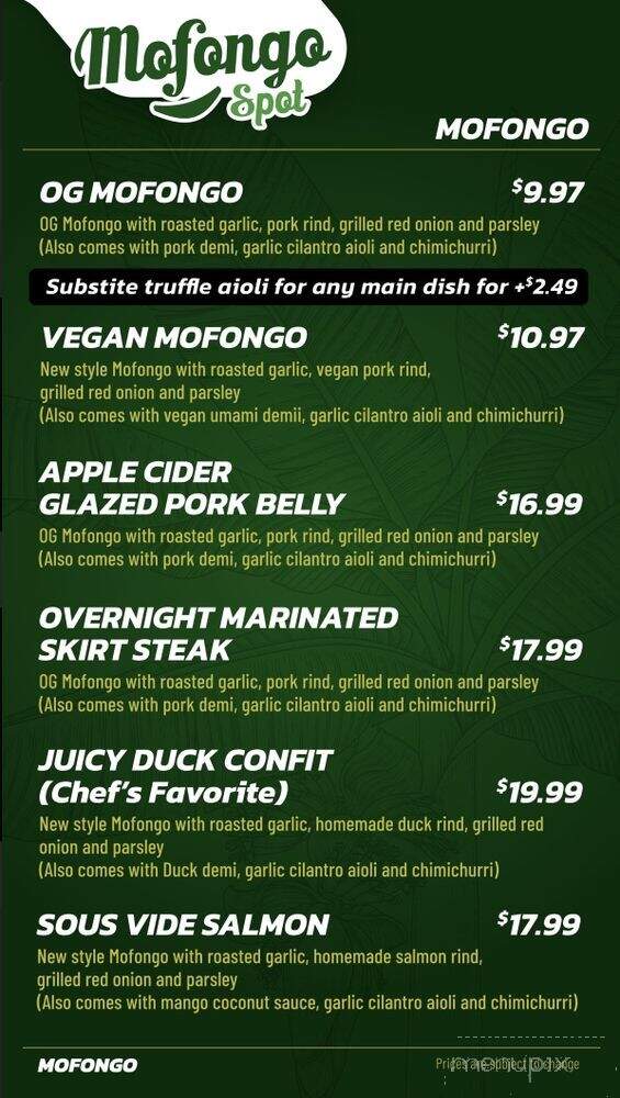 Mofongo Spot - Bonita Springs, FL menu_pic