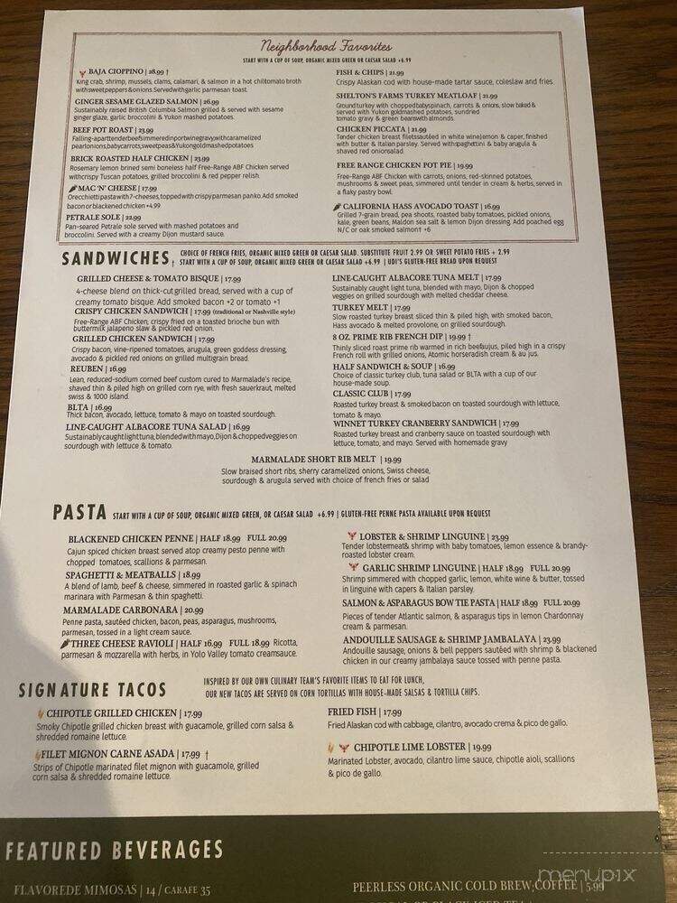 Marmalade Cafe - Santa Monica, CA menu_pic