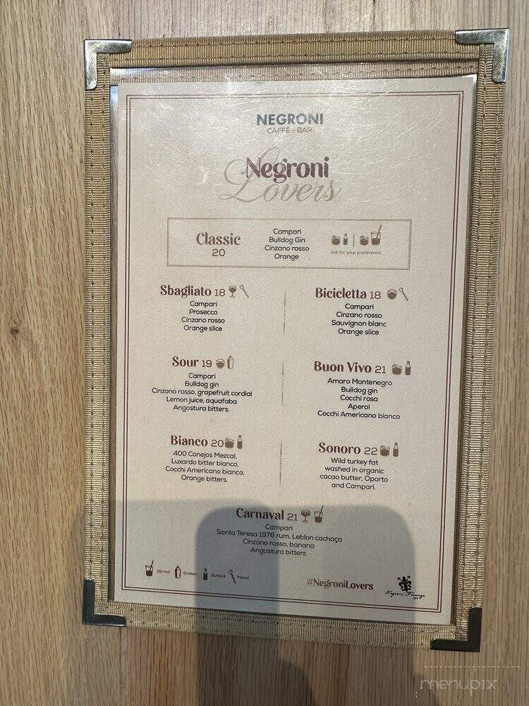 Negroni - Beverly Hills, CA menu_pic