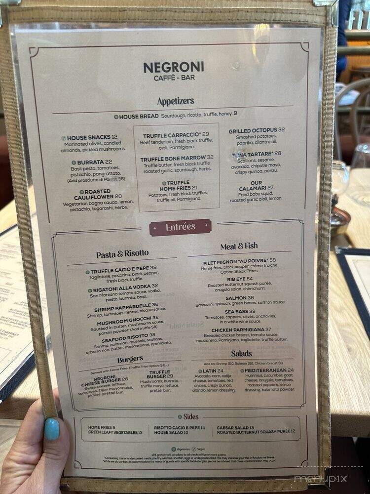 Negroni - Beverly Hills, CA menu_pic
