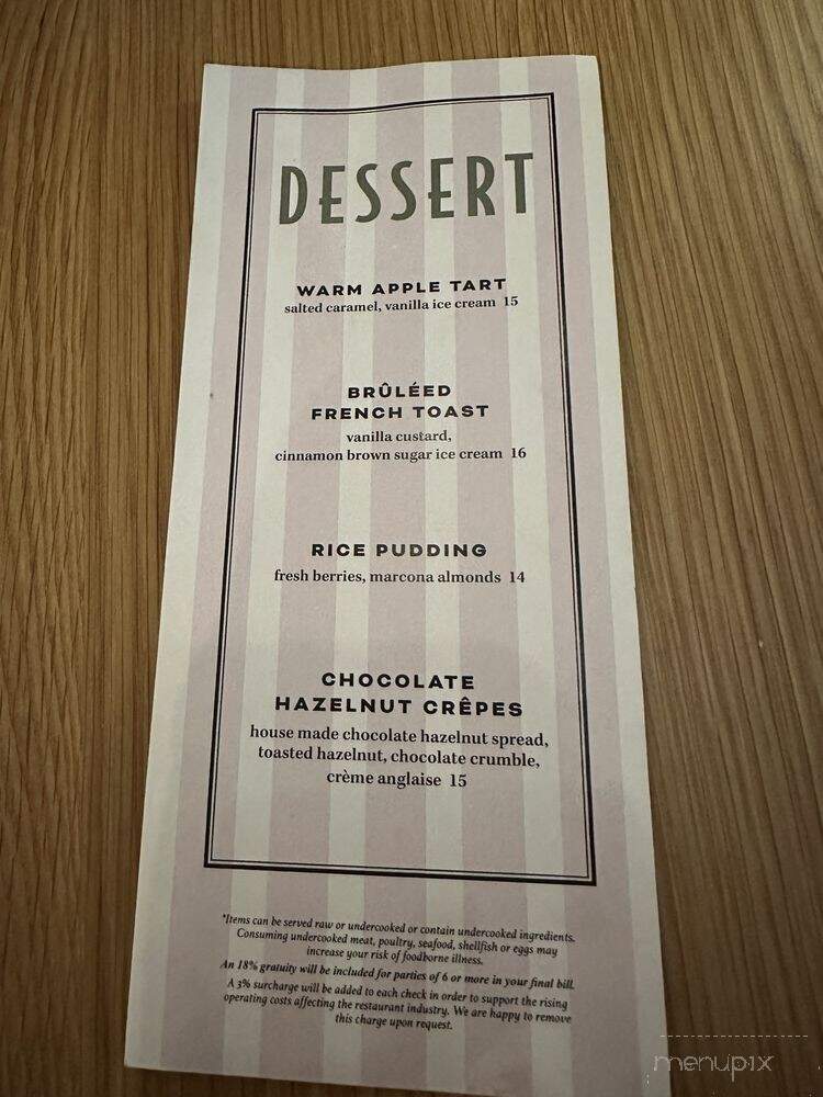 La Serre - Chicago, IL menu_pic