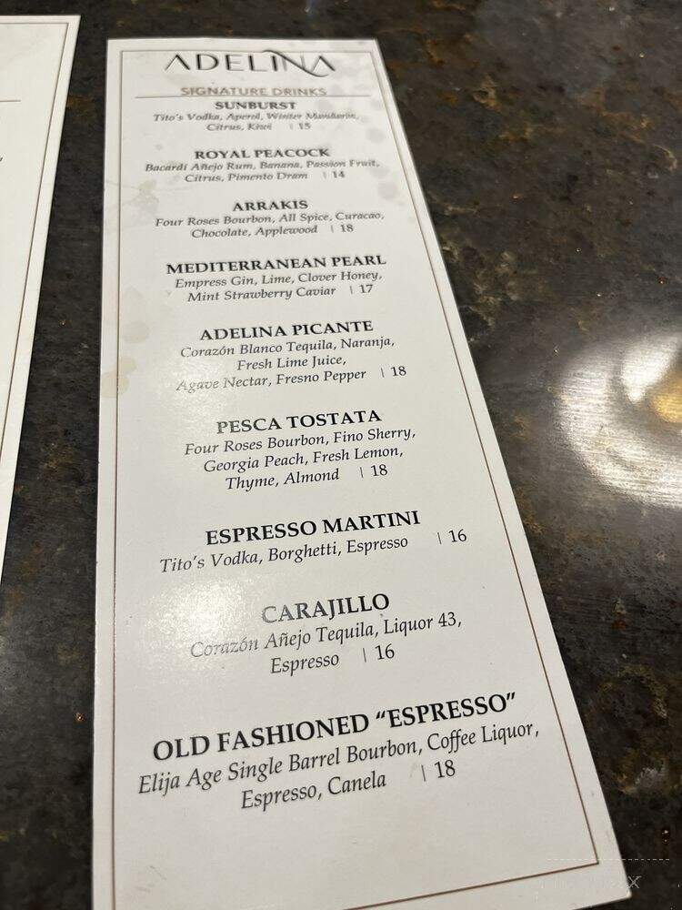 Adelina - Detroit, MI menu_pic