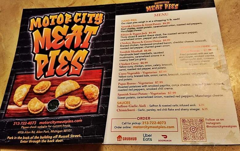 Motor City Meat Pies - Allen Park, MI menu_pic