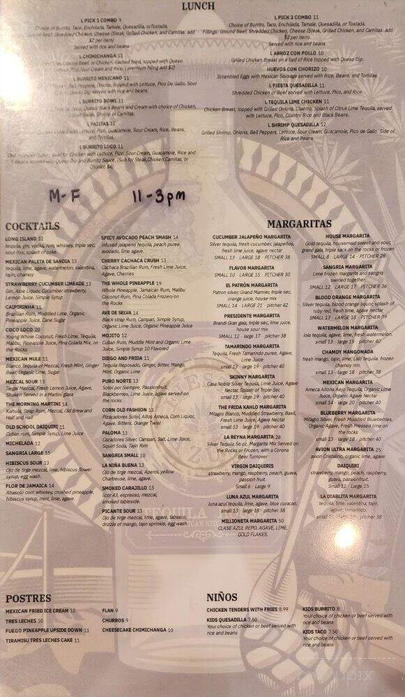 Fiesta Azul Tequila House - Altamonte Springs, FL menu_pic