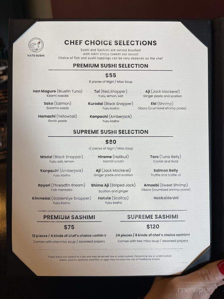 Hato Sushi - Los Angeles, CA menu_pic