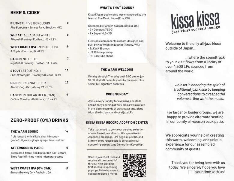 Kissa Kissa - Brooklyn, NY menu_pic