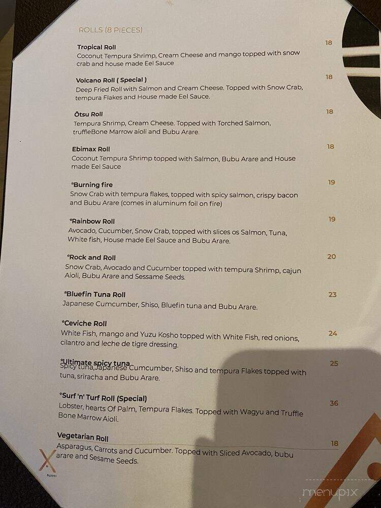 X Sushi - Winter Garden, FL menu_pic