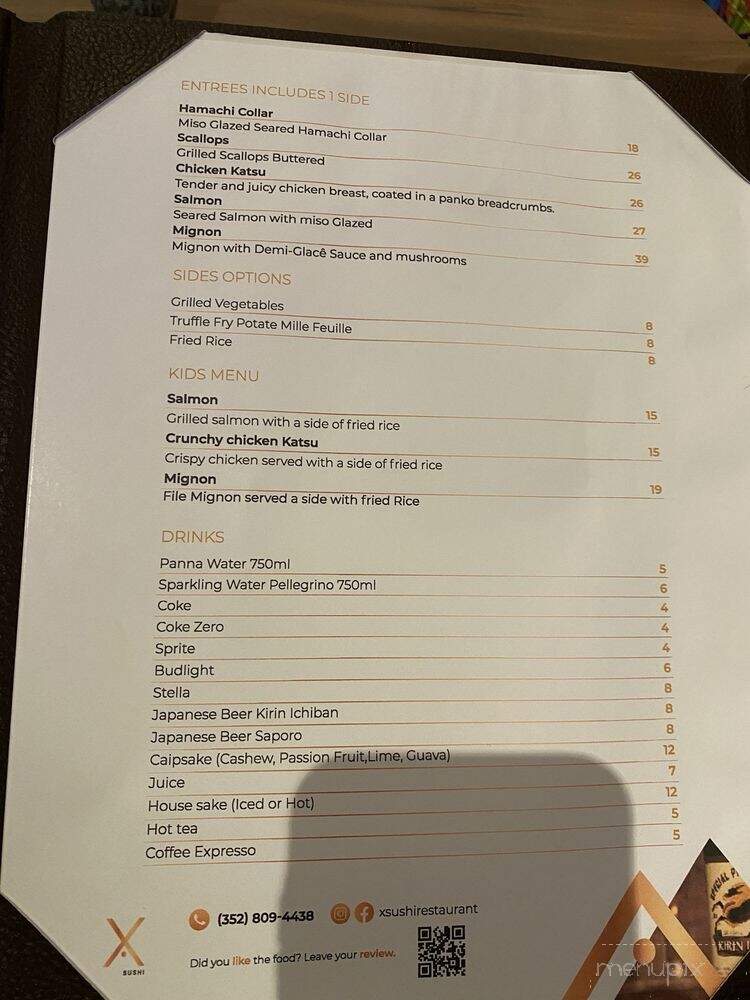X Sushi - Winter Garden, FL menu_pic