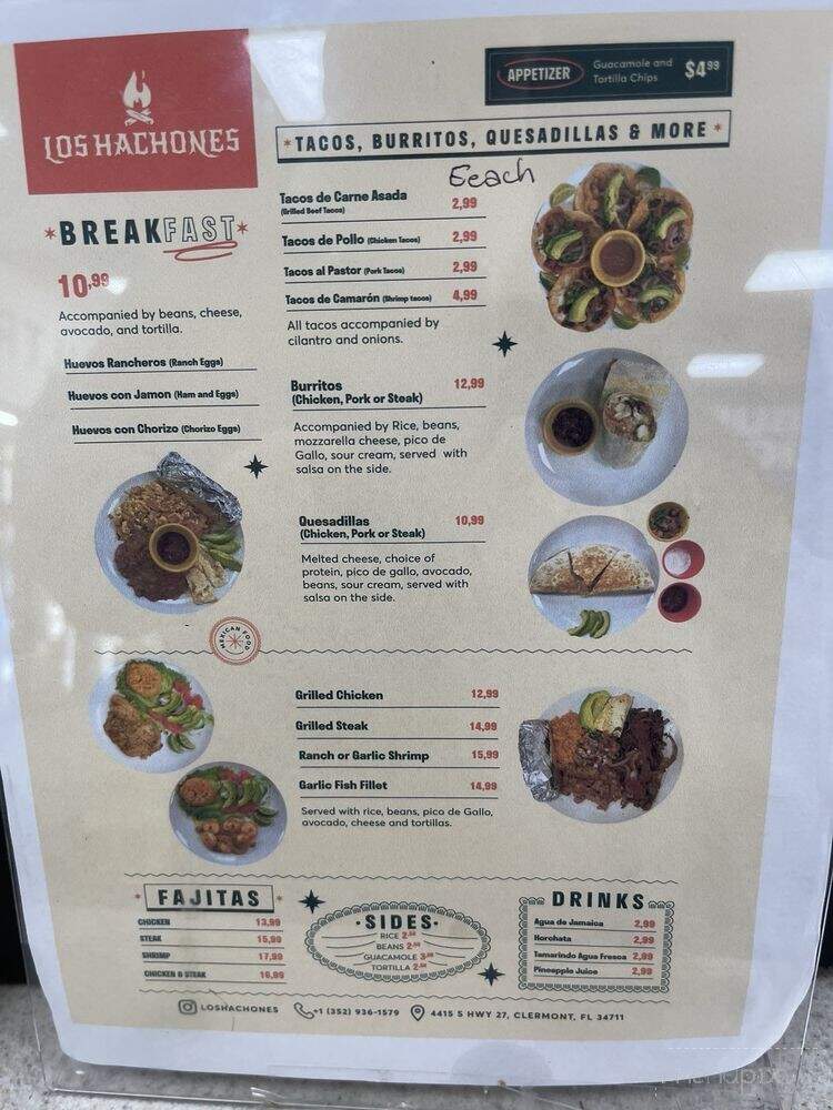 Los Hachones - Clermont, FL menu_pic