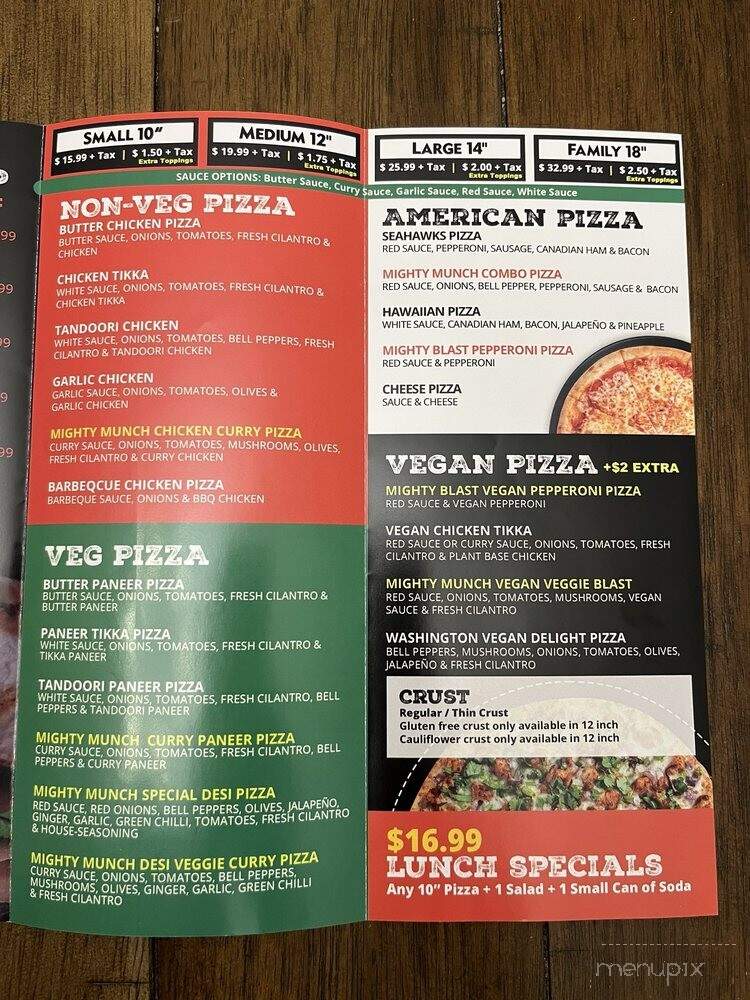Mighty Munch Mountain Curry Pizza - Vancouver, WA menu_pic