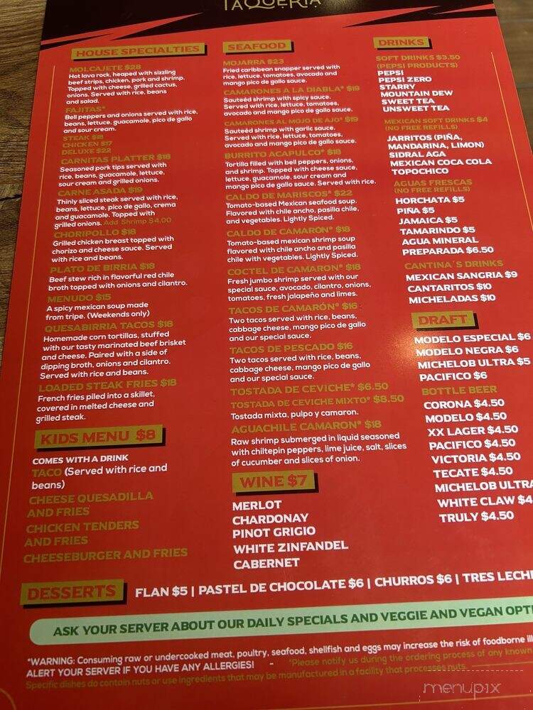 Guajillos Taqueria - DeLand, FL menu_pic