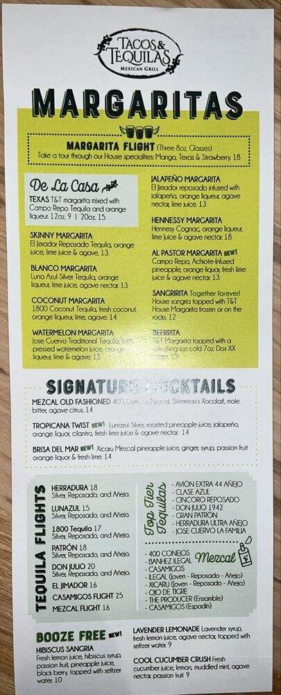 Tacos & Tequilas Mexican Grill - Lawrenceville, GA menu_pic