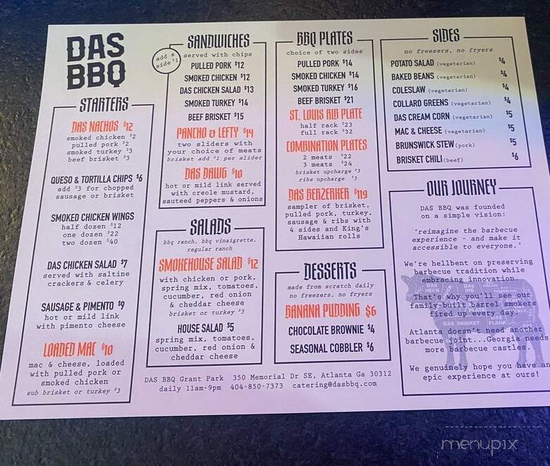 DAs BBQ - Atlanta, GA menu_pic