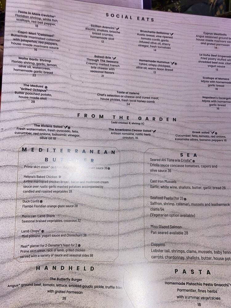 Helena Modern Riviera - Orlando, FL menu_pic