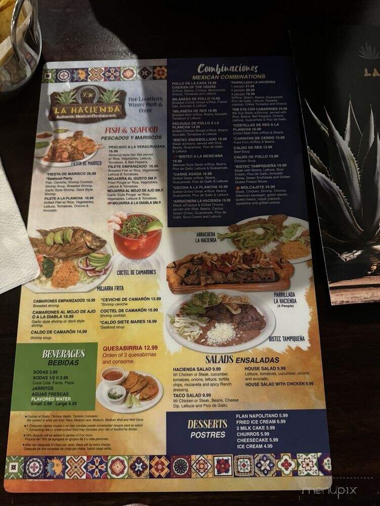 La Hacienda Mexican Restaurant - Ocoee, FL menu_pic