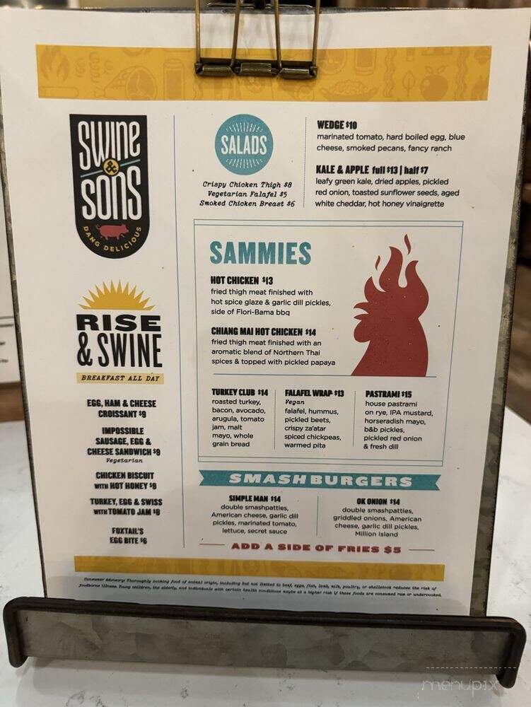 Swine and Sons - Las Vegas, NV menu_pic