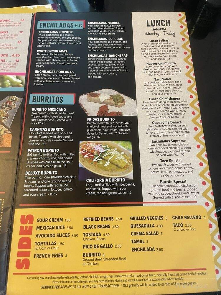 Frida's Mexican Grill - Longwood, FL menu_pic