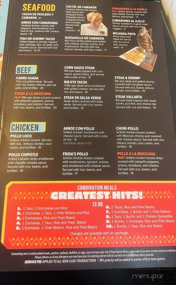Frida's Mexican Grill - Longwood, FL menu_pic