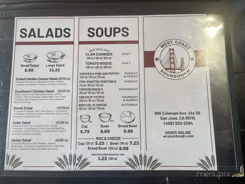 West Coast Sourdough - San Jose, CA menu_pic