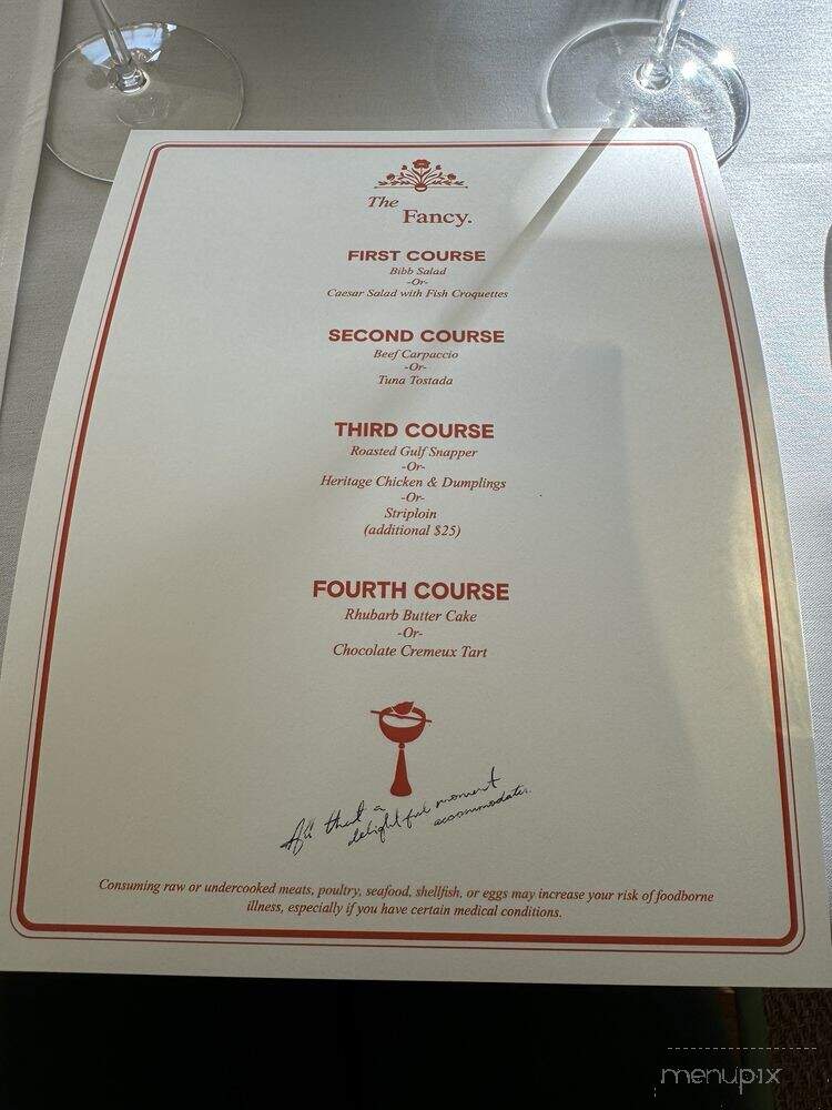 The Fancy - Galveston, TX menu_pic