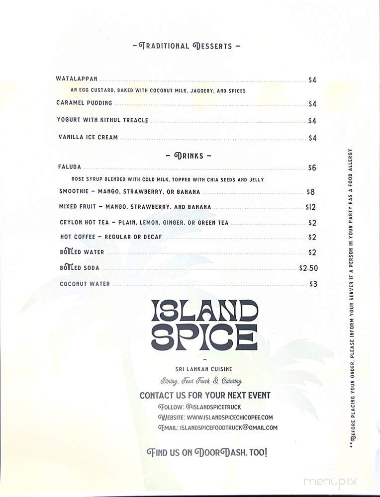 Island Spice - Chicopee, MA menu_pic