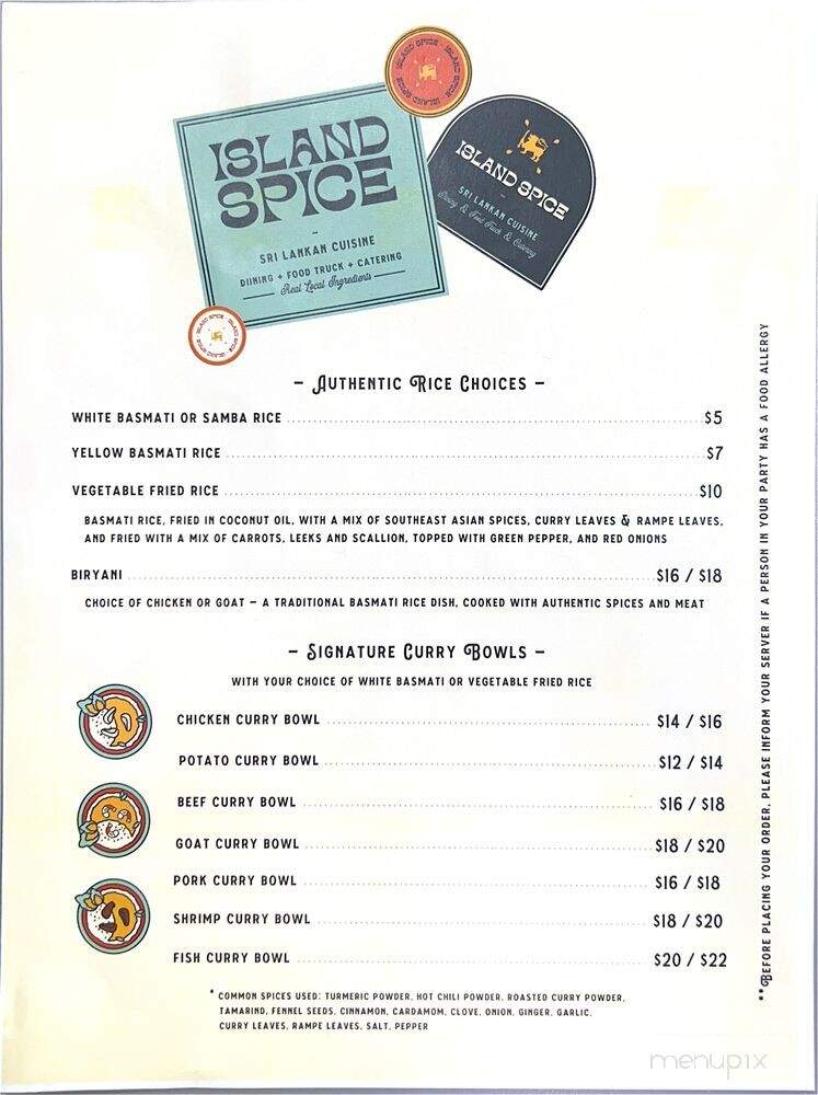 Island Spice - Chicopee, MA menu_pic