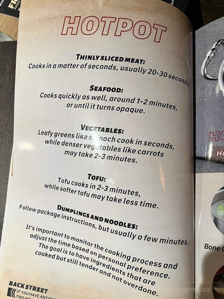 Back Street BBQ & Hotpot - Milwaukee, WI menu_pic