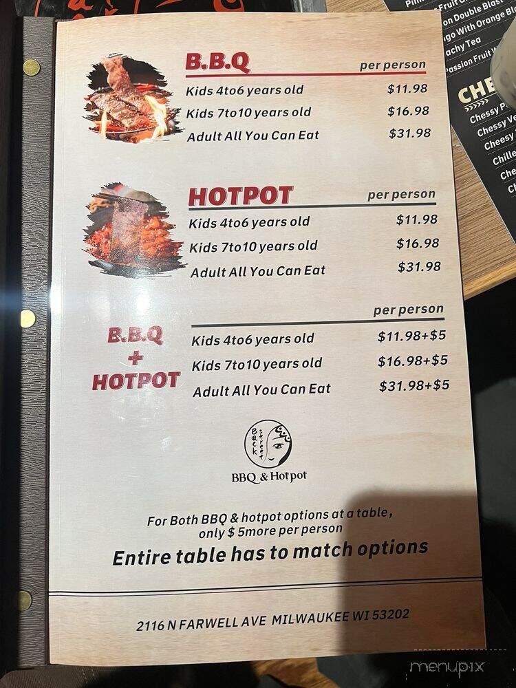 Back Street BBQ & Hotpot - Milwaukee, WI menu_pic
