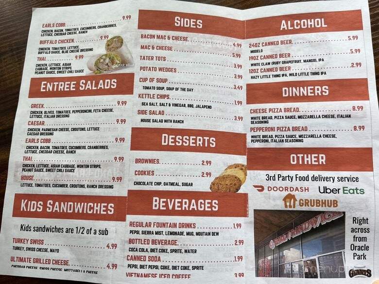 Earl of Sandwich - San Francisco, CA menu_pic