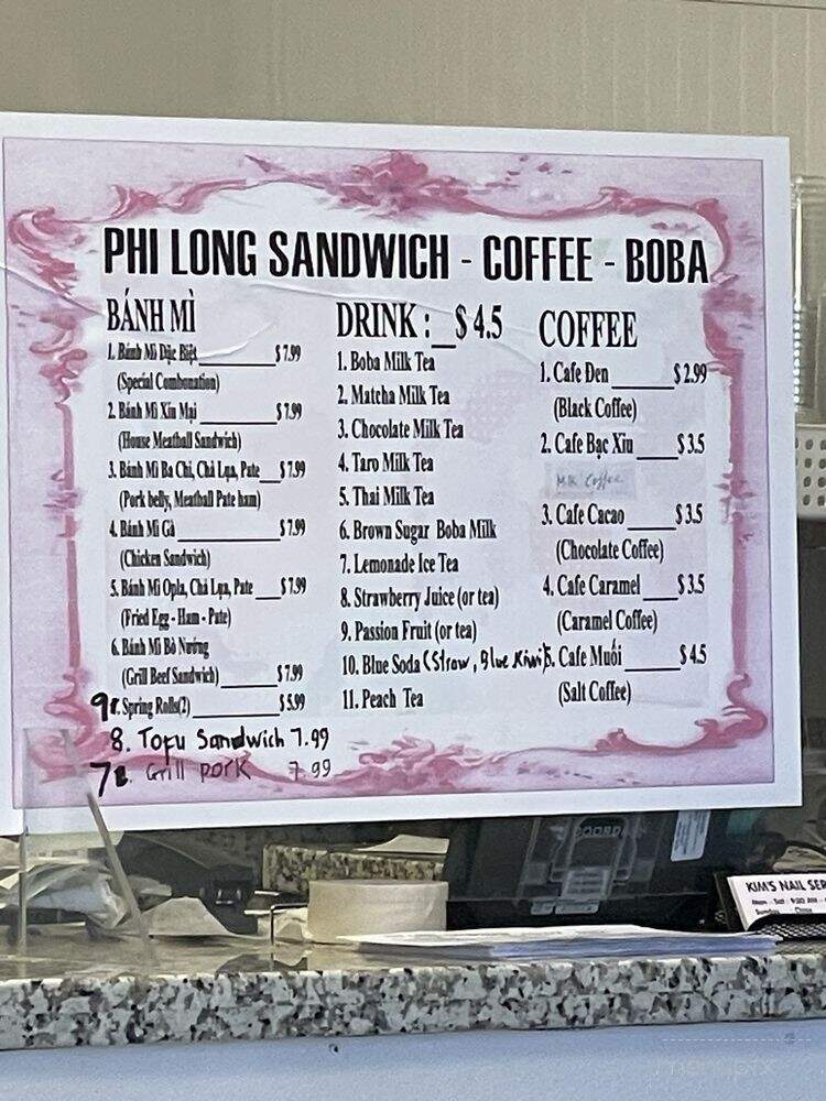 Phi Long Sandwich - San Francisco, CA menu_pic