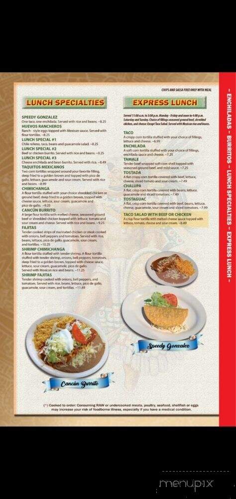 Cancun Family Mexican Restaurant - Kingsport, TN menu_pic