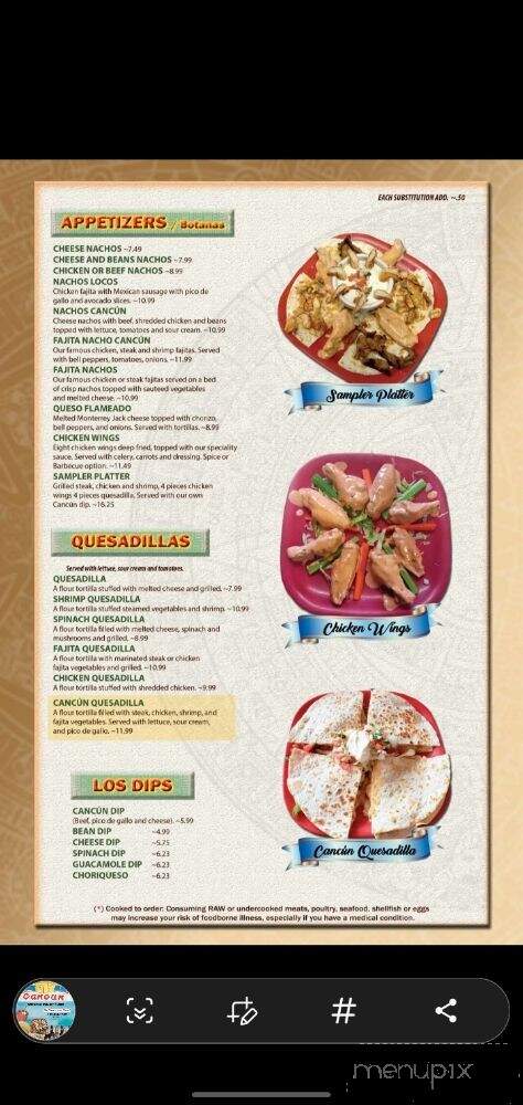Cancun Family Mexican Restaurant - Kingsport, TN menu_pic