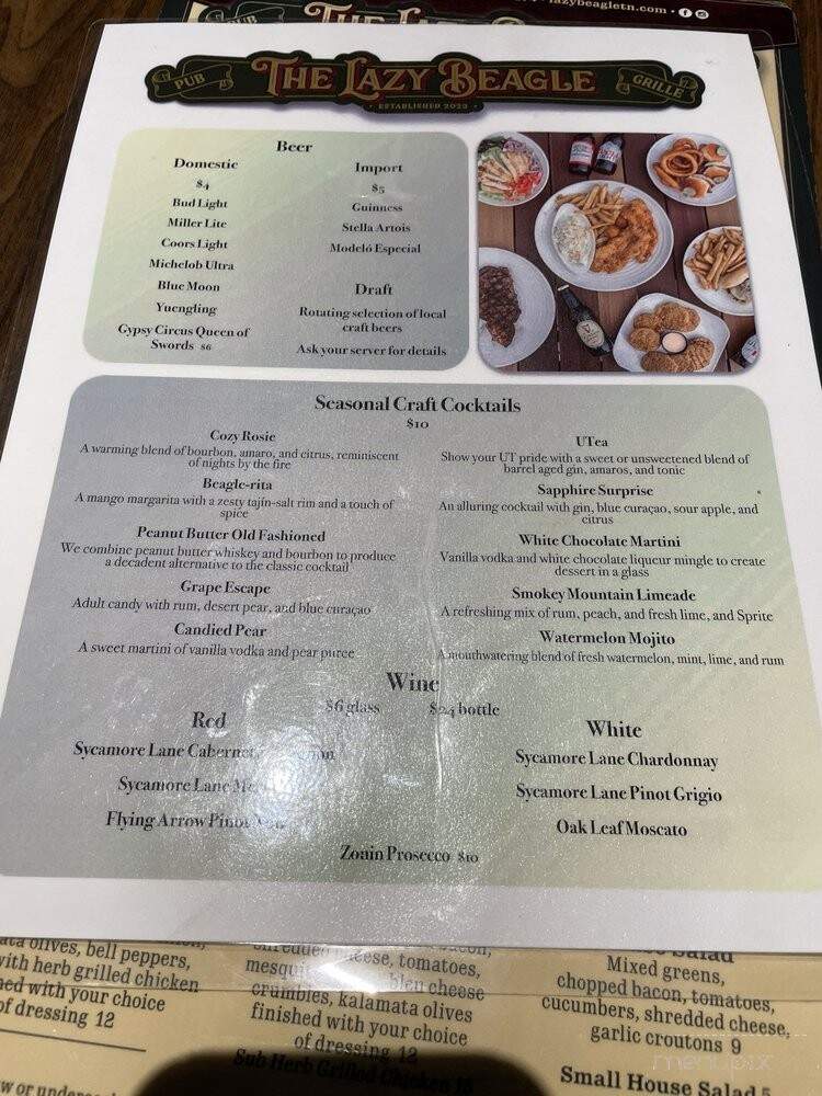Lazy Beagle - Sweetwater, TN menu_pic