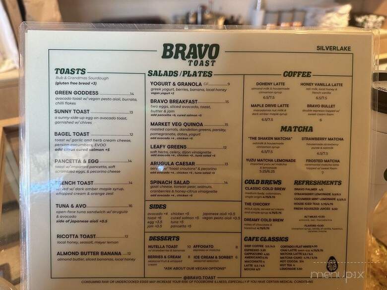 Bravo Toast - Los Angeles, CA menu_pic